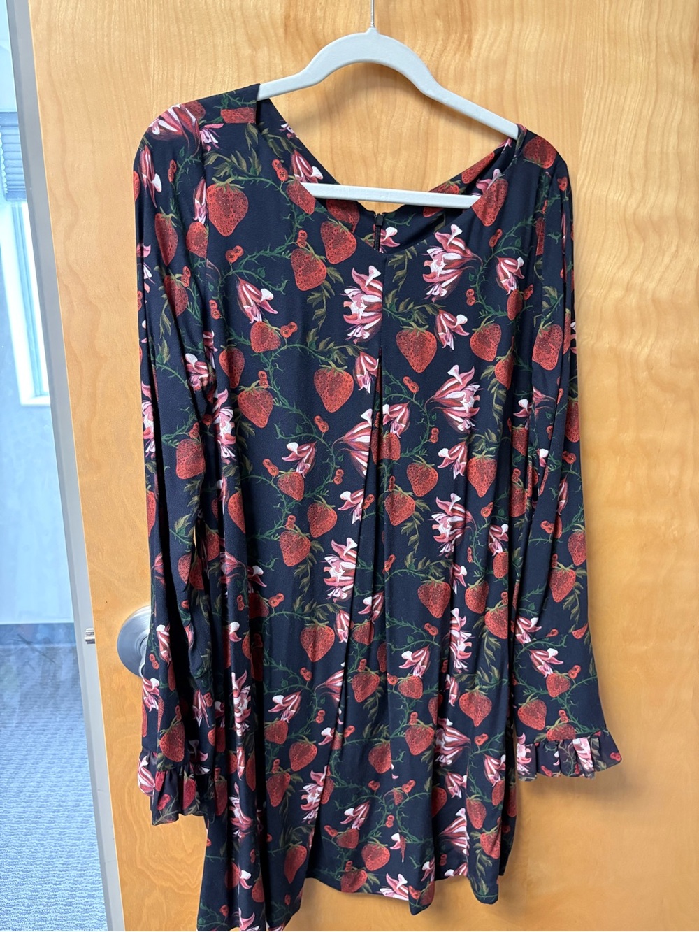 Mother of Pearl Black Floral & Strawberry Midi Dress